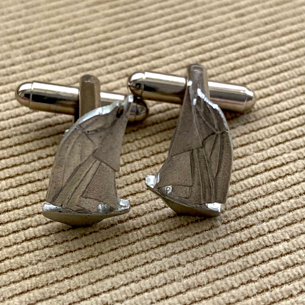 Amos Pewter Cufflinks Bluenose II